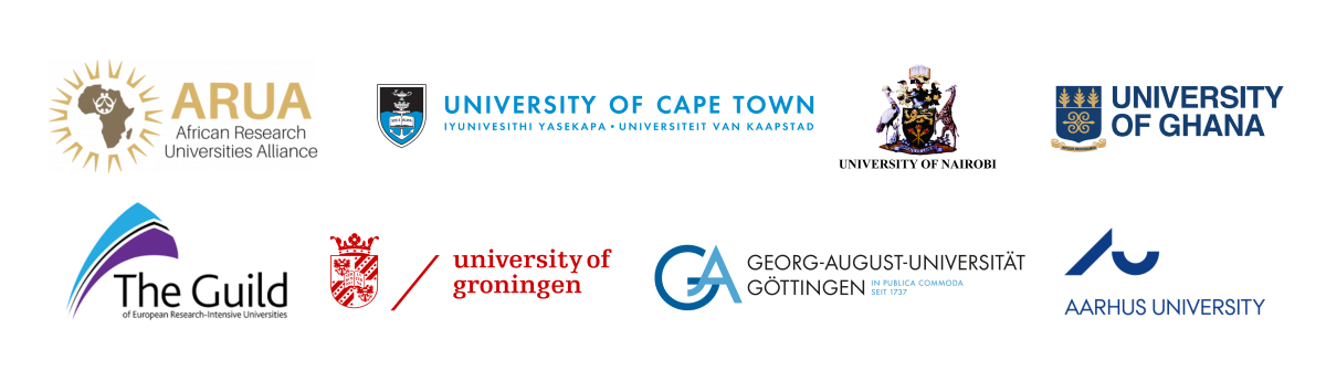Logos of ARUA, The Guild, and CoRE IPD partner universities