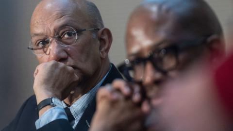 Photo of UCT Vice-Chancellor and South Africa's Deputy Minister in the Presidency at the conference