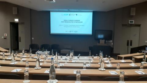 A photo of the main auditorium of the UCT Academic Conference Centre, UCT Graduate School of Business, Cape Town.