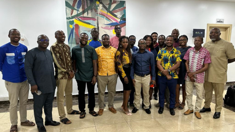 A photo of the workshop facilitators and participants