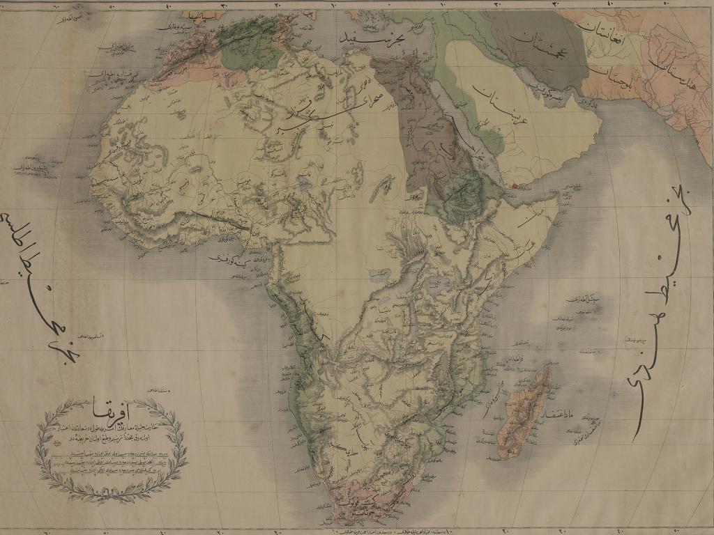 Africa map in Ottoman Turkish