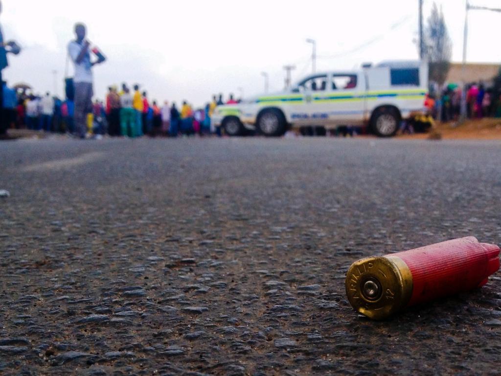 Photo of protesters at Orange Farm, Johannesburg, South Africa.