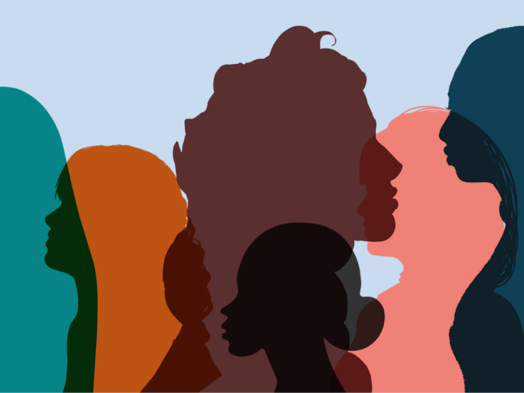 Graphic of profile of diverse group of women