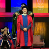 Photo of Prof. Murray Leibbrandt receiving honorary degree from University of Free State