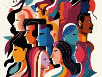 Illustration of diverse group of people